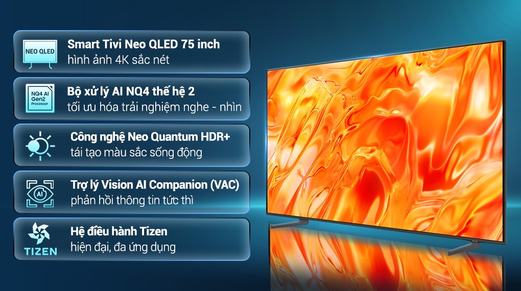 Smart Tivi Neo QLED Samsung AI 4K 75 inch QA75QN70HA