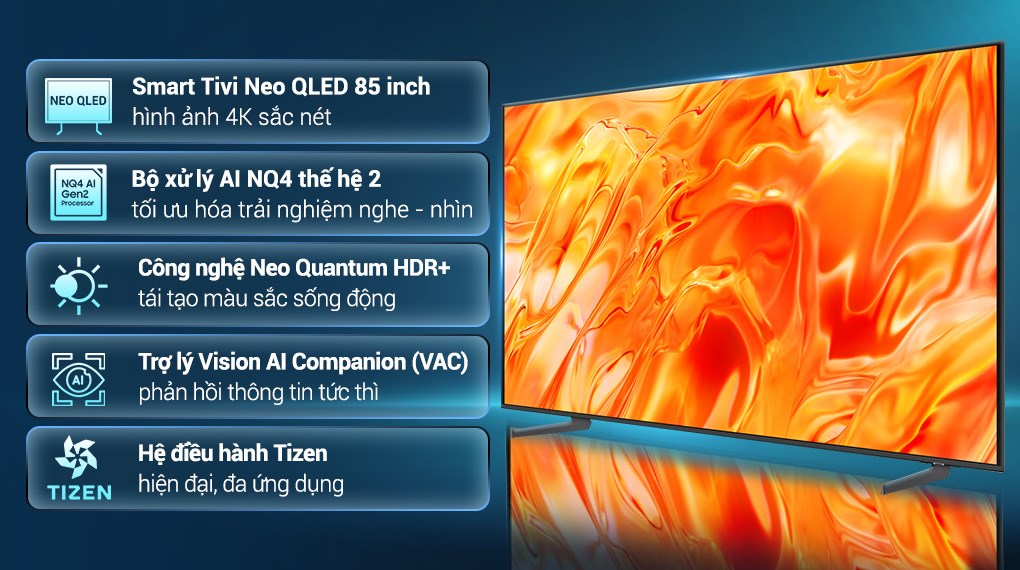 Smart Tivi Neo QLED Samsung AI 4K 85 inch QA85QN70HA