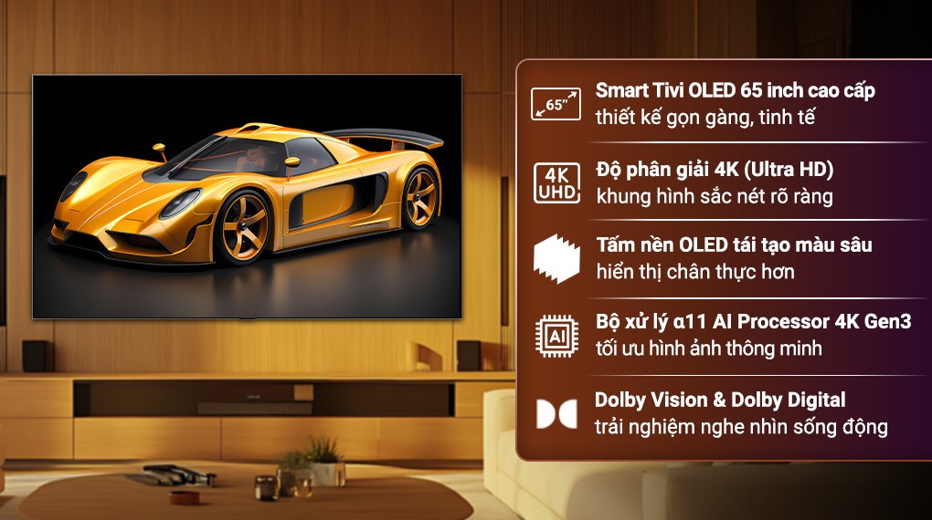 Smart Tivi OLED LG AI 4K 65 inch OLED65G6PSA