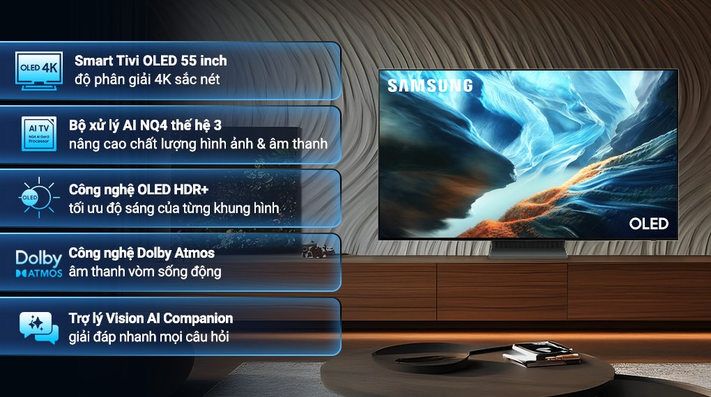 Smart Tivi OLED Samsung AI 4K 55 inch QA55S90HA