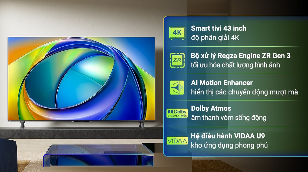 Smart Tivi Toshiba AI 4K 43 inch 43C350RP