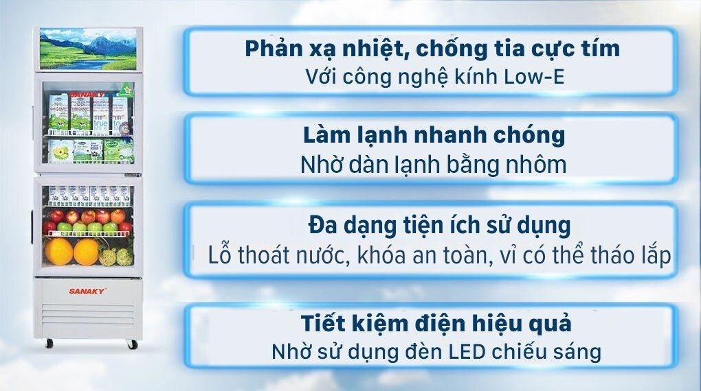 Tủ mát 2 cánh Sanaky 340 lít TM.VH408WL