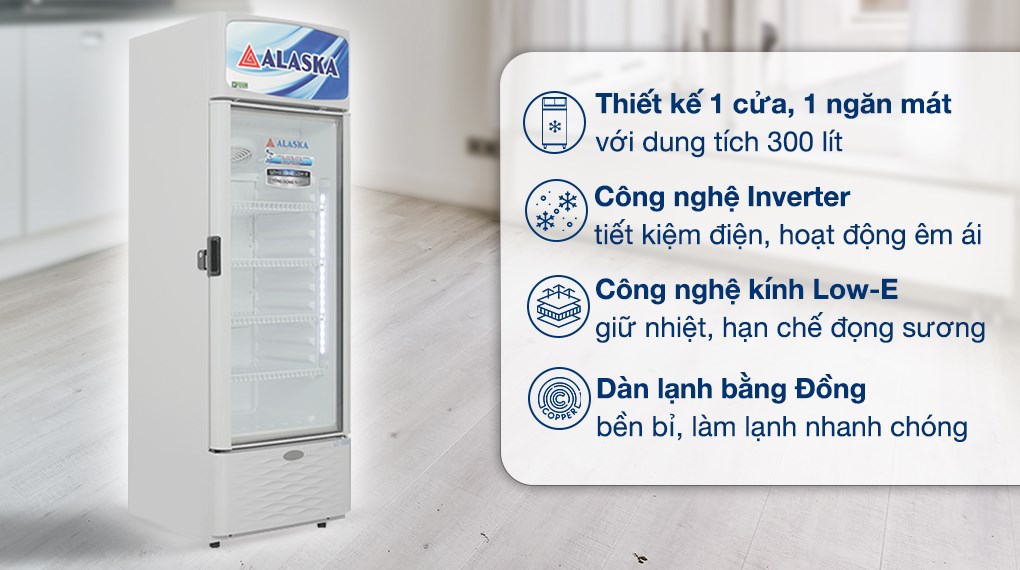 Tủ mát Alaska Inverter 300 lít LCI-300DX