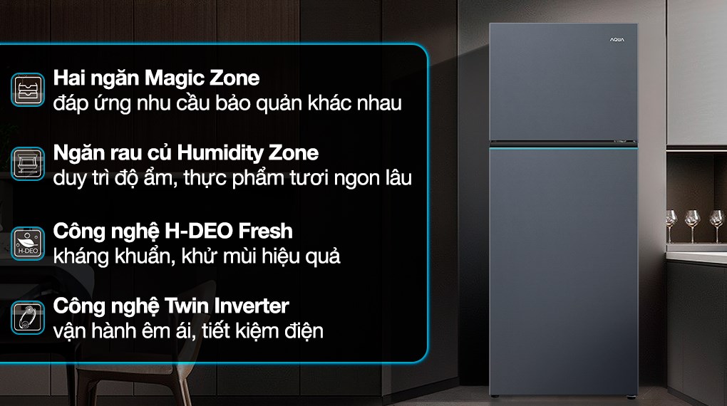 Tủ lạnh Aqua Inverter 455 lít AQR-T518FA(SL)
