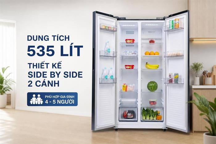 Tủ lạnh Funiki Inverter 535 lít Side By Side HR SS8535SDG