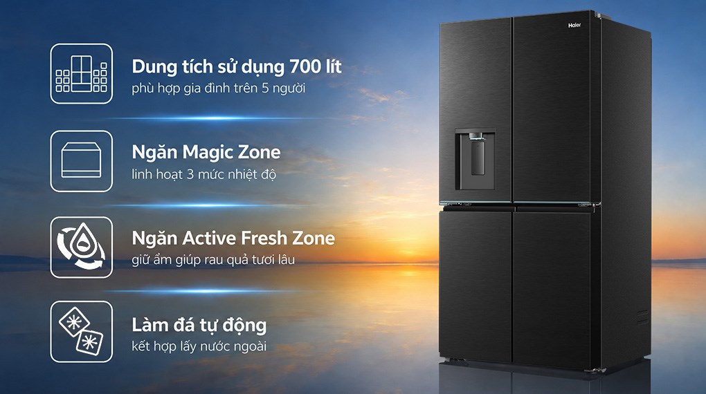 Tủ lạnh Haier Inverter 700 lít Multi Door HM829AWMBVNU1