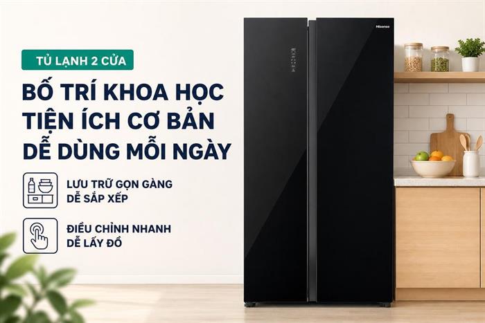 Tủ lạnh Hisense Inverter 544 lít Side By Side RS708N4EBU