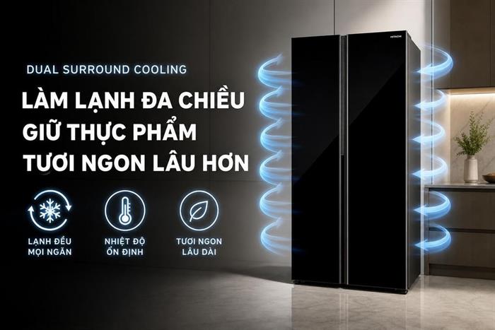 Tủ lạnh Hitachi Inverter 653 lít Side By Side HRSN9713ESAUVN