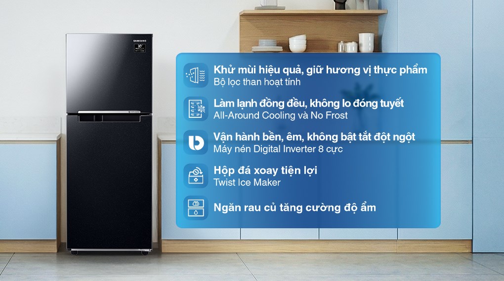 Tủ lạnh Samsung Inverter 208 lít RT20HAR8DBU/SV