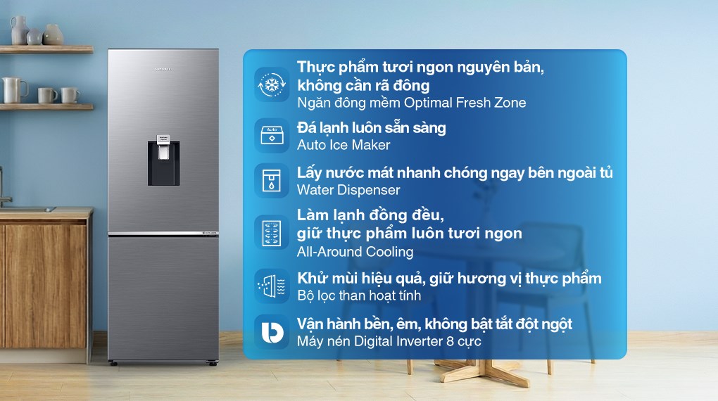 Tủ lạnh Samsung Inverter 307 lít RB30N4190S9/SV