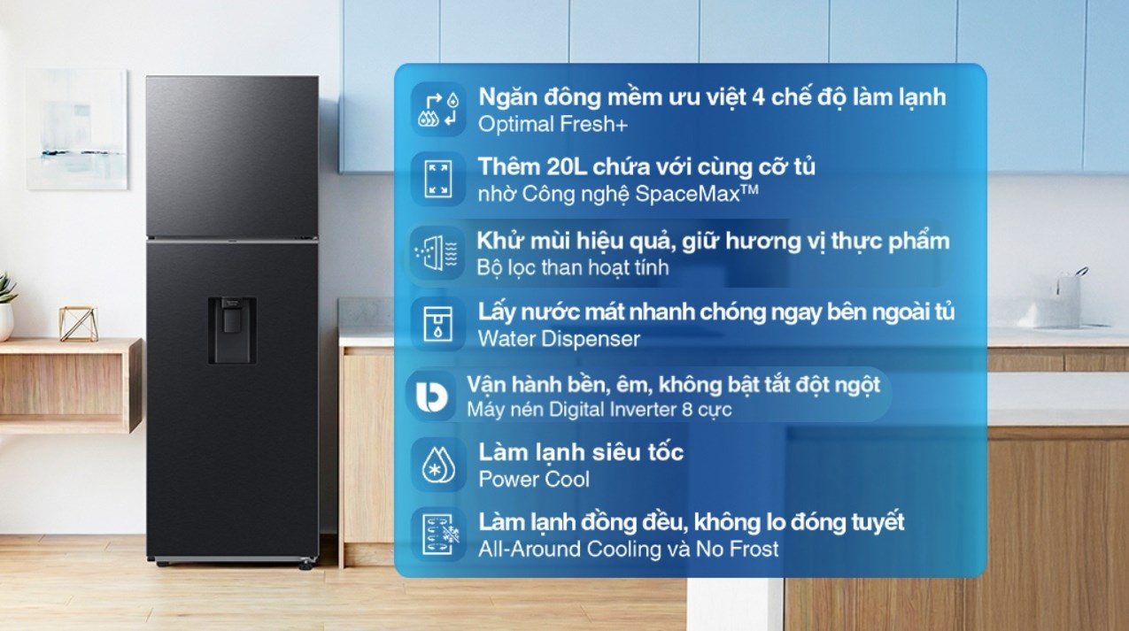 Tủ lạnh Samsung Inverter 345 lít RT35CG5544B1SV