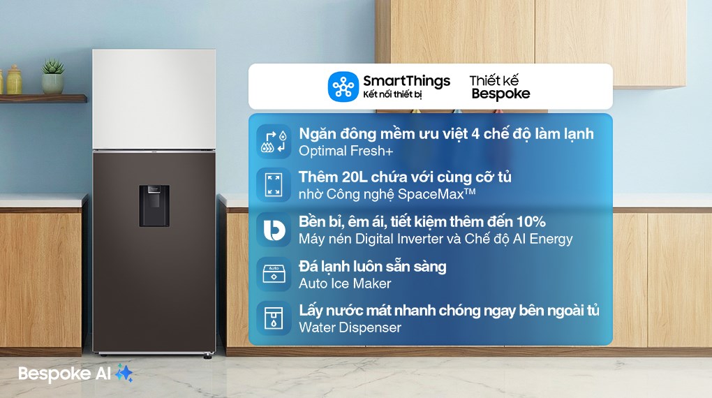 Tủ lạnh Samsung Inverter 382 lít Bespoke RT38CB6784C3SV