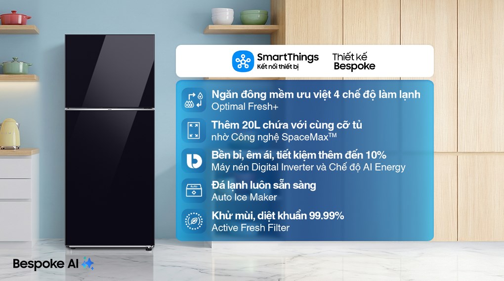 Tủ lạnh Samsung Inverter 385 lít Bespoke RT38CB668422SV