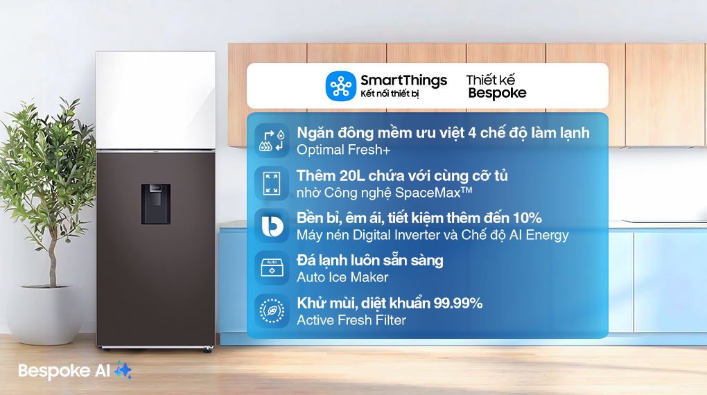 Tủ lạnh Samsung Inverter 406 lít Bespoke RT42CB6784C3SV