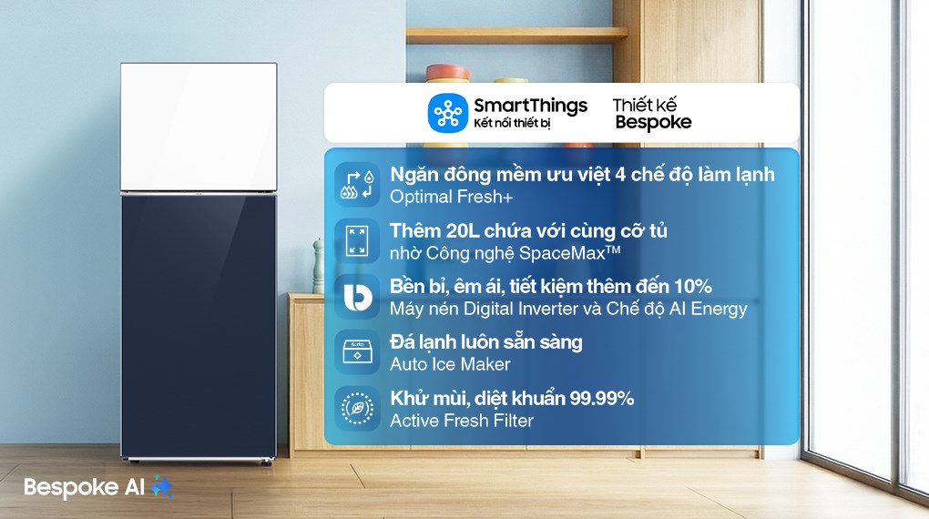 Tủ lạnh Samsung Inverter 460 lít Bespoke RT47CB66868ASV