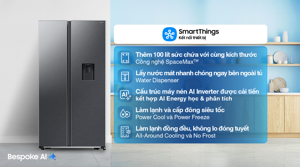 Tủ lạnh Samsung Inverter 578 lít Side By Side RS57DG410EB4SV