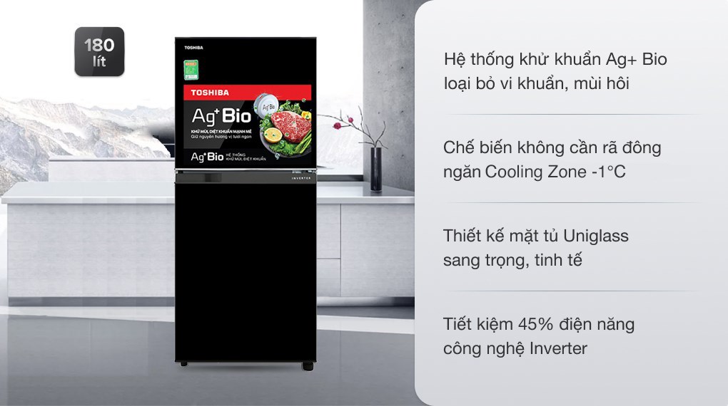 Tủ lạnh Toshiba Inverter 180 lít GR-B22VU UKG