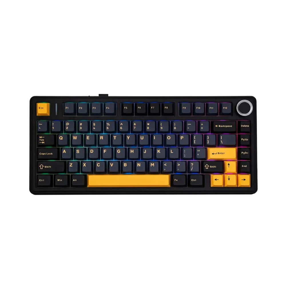 Bàn phím cơ Gaming có dây AULA F75, Pink switch (Đen + Xanh đậm + Cam)