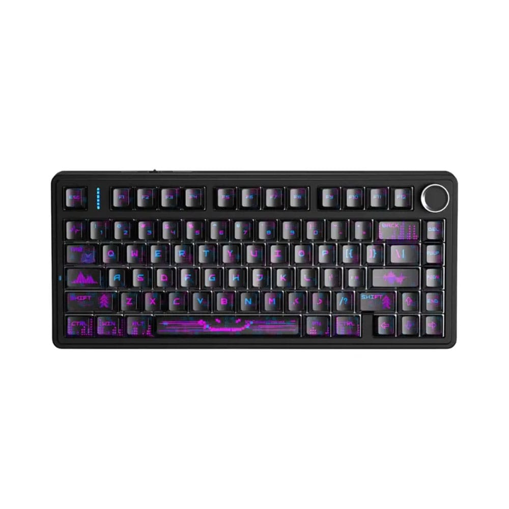 Bàn phím cơ Gaming không dây AULA F75, Graywood V3 switch (Đen tím)