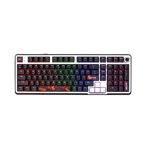 Bàn phím cơ Gaming không dây E-Dra EK398S, Red Switch (Đen Trắng)