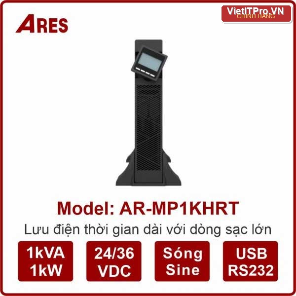 Bộ lưu điện ARES AR-MP1KHRT 1KVA/1KW Online (Ắc Quy Rời)