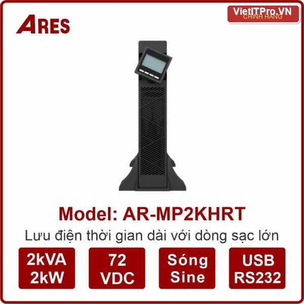 Bộ lưu điện ARES AR-MP2KHRT 2KVA/2KW Online (Ắc Quy Rời)