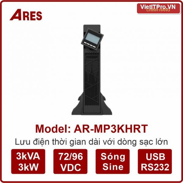Bộ lưu điện ARES AR-MP3KHRT 3KVA/3KW Online (Ắc Quy Rời)