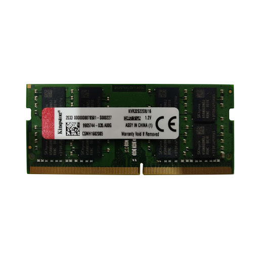 Bộ nhớ laptop DDR4 Kingston 16GB 3200Mhz Non-ECC CL22 SODIMM 2Rx8 (KVR32S22D8/16WP)