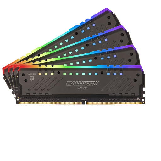 Bộ nhớ/ Ram Crucial Ballistix Tactical Tracer RGB 32GB (4*8GB) DDR4 2666 Heatspreader (BLT4K8G4D26BFT4K)