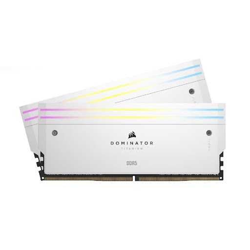 Bộ nhớ trong/ RAM Corsair DDR5,6000MT/s 64GB (2x32GB) DIMM,XMP 3.0,DOMINATOR TITANIUM White Heatspreader for AMD,RGB LED,1.4V - CMP64GX5M2B6000Z30W