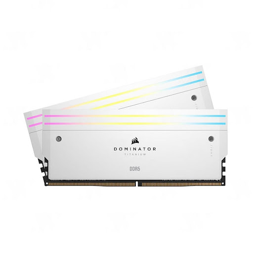 Bộ nhớ trong/ RAM Corsair DDR5,7200MT/s 32GB (2x16GB) DIMM,XMP 3.0,DOMINATOR TITANIUM White Heatspreader,RGB LED,1.45V - CMP32GX5M2X7200C34W