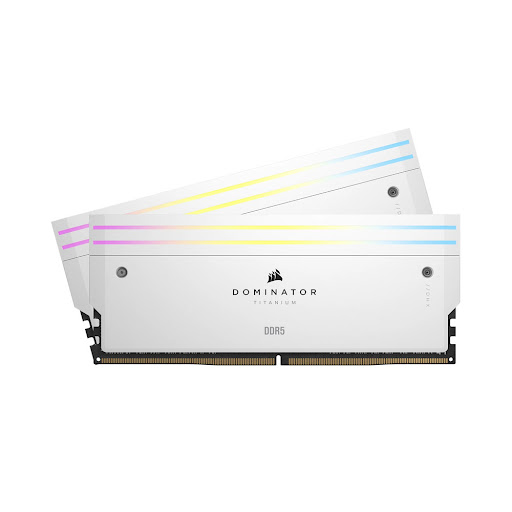 Bộ nhớ trong/ RAM Corsair DOMINATOR TITANIUM RGB 32GB (2x16GB) DDR5 6000 White 1.4V (CMP32GX5M2B6000C30W)