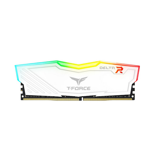 Bộ nhớ trong/ RAM Desktop Team T-Force Delta White RGB (1x8GB) DDR4 3600 Mhz (TF4D48G3600HC18J01)