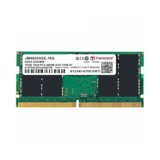 Bộ nhớ trong/ RAM Laptop Transcend 16GB JM DDR5 4800 SO-DIMM 1Rx8 2Gx8 CL40 1.1V (JM4800ASE-16G)
