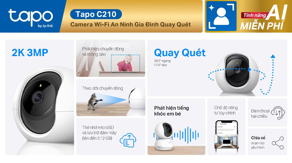 Camera IP 360 Độ TP-Link Tapo C210