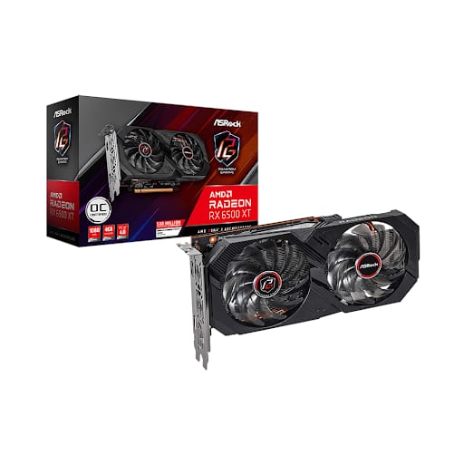 Card màn hình/ VGA ASRock AMD Radeon RX 6500 XT Phantom Gaming D 4GB OC (RX6500XT PGD 4GO) (90-GA3DZZ-00UANF)
