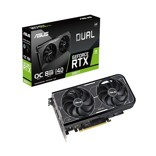 Card màn hình/ VGA ASUS Dual GeForce RTX 3060 Ti OC Edition 8GB GDDR6X (DUAL-RTX3060TI-O8GD6X)
