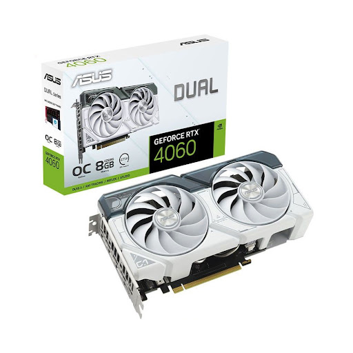 Card màn hinh/ VGA ASUS Dual GeForce RTX 4060 White OC Edition 8GB GDDR6 (DUAL-RTX4060-O8G-WHITE)