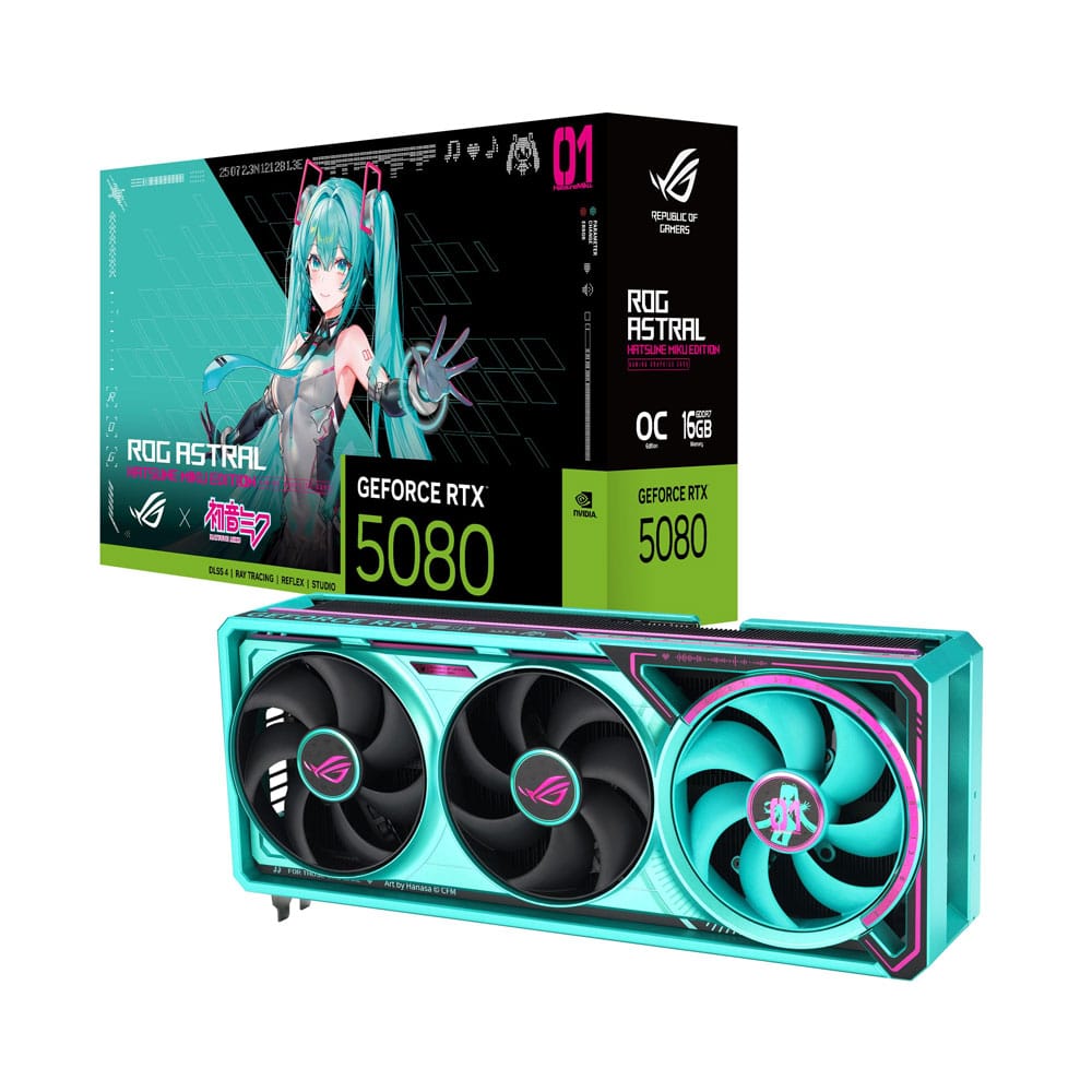 Card màn hình/ VGA Asus ROG Astral GeForce RTX™ 5080 16GB GDDR7 OC HATSUNE MIKU EDITION