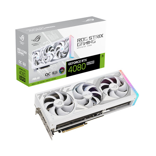 Card màn hình/ VGA ASUS ROG Strix GeForce RTX 4080 SUPER 16GB GDDR6X White OC Edition (ROG-STRIX-RTX4080S-O16G-WHITE)