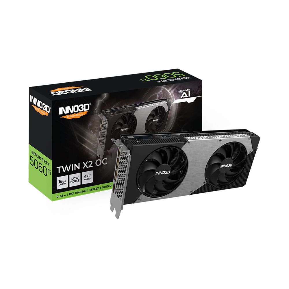 Card màn hình/ VGA INNO3D GEFORCE RTX 5060 Ti 16GB TWIN X2 OC (N506T2-16D7X-191073N)