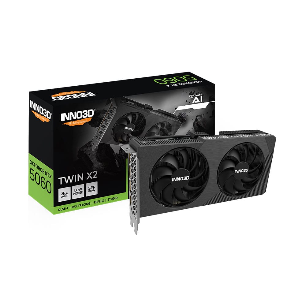 Card màn hình/ VGA INNO3D GEFORCE RTX 5060 TWIN X2 8GB GDDR7 (N50602-08D7-195071N)