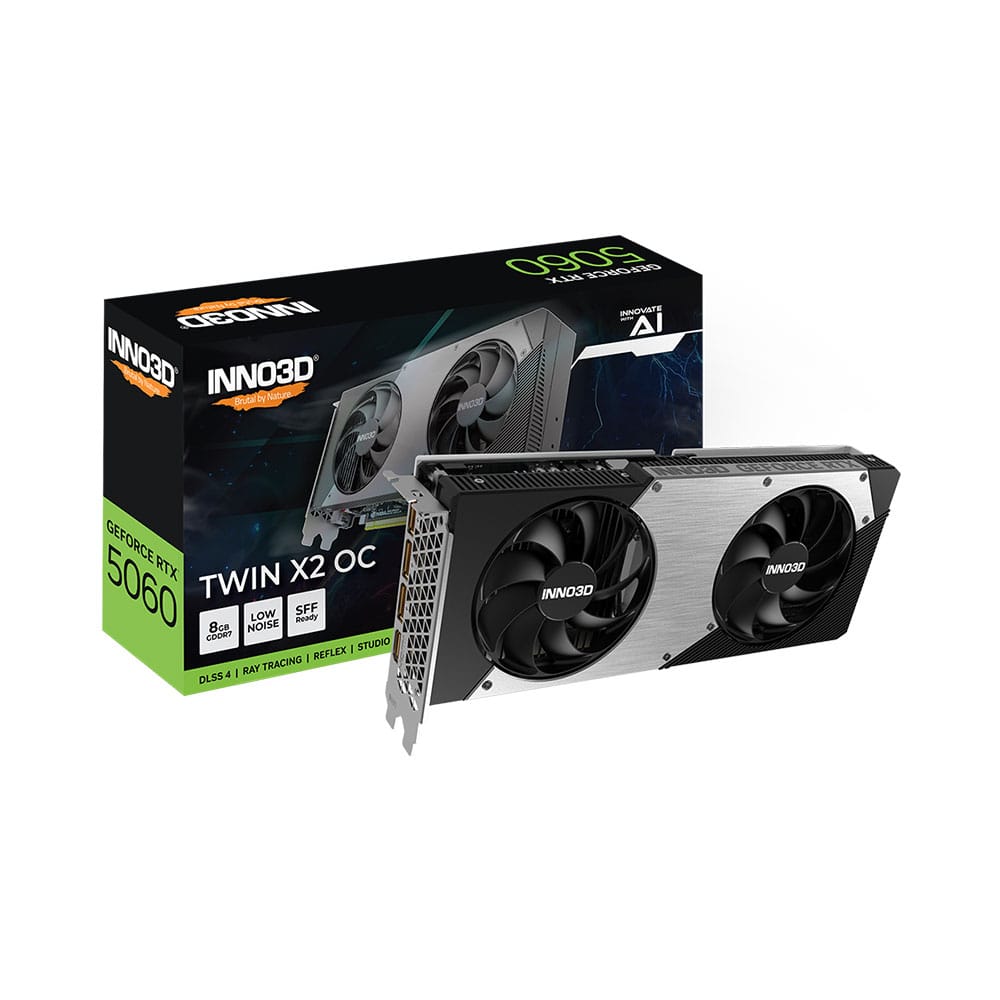 Card màn hình/ VGA INNO3D GEFORCE RTX 5060 TWIN X2 OC 8GB (N50602-08D7X-195070N)