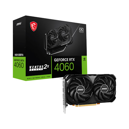 Card màn hình/ VGA MSI GeForce RTX 4060 VENTUS 2X BLACK 8G OC