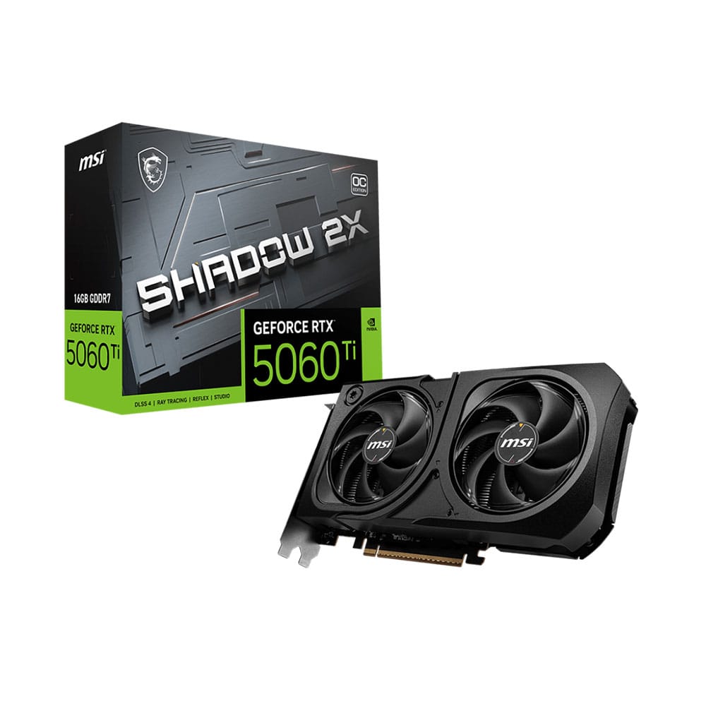Card màn hình/ VGA MSI GeForce RTX™ 5060 Ti 16G SHADOW 2X OC PLUS