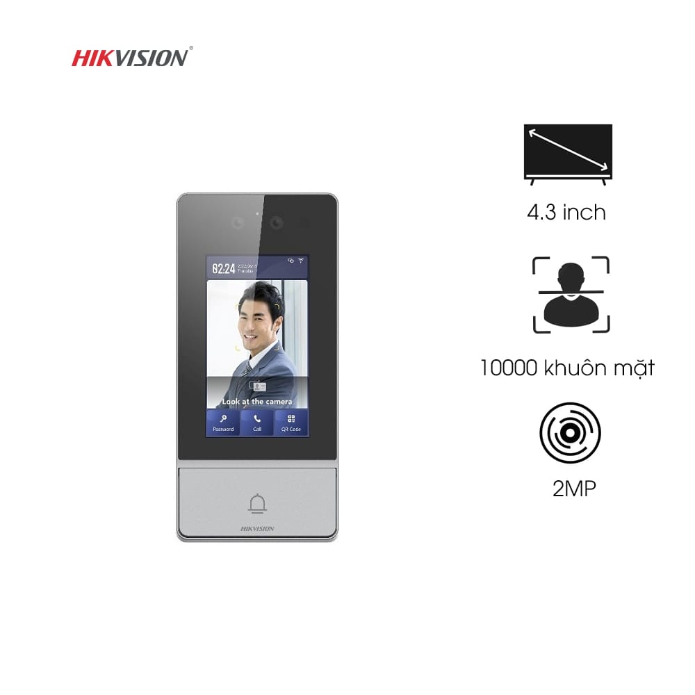 Nút bấm IP cổng tích hợp nhận diện khuôn mặt cao cấp HIKVISION SH-KV9506-WBE1