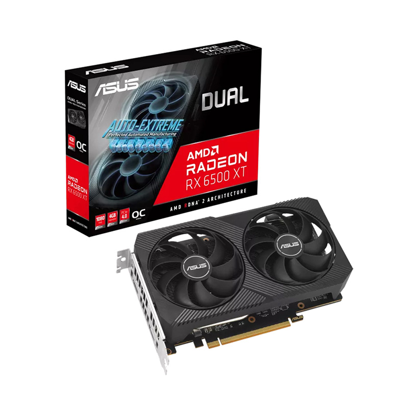 Card Màn Hình ASUS DUAL RX6500 XT OC 4GB V2 (DUAL-RX6500XT-O4G-V2)