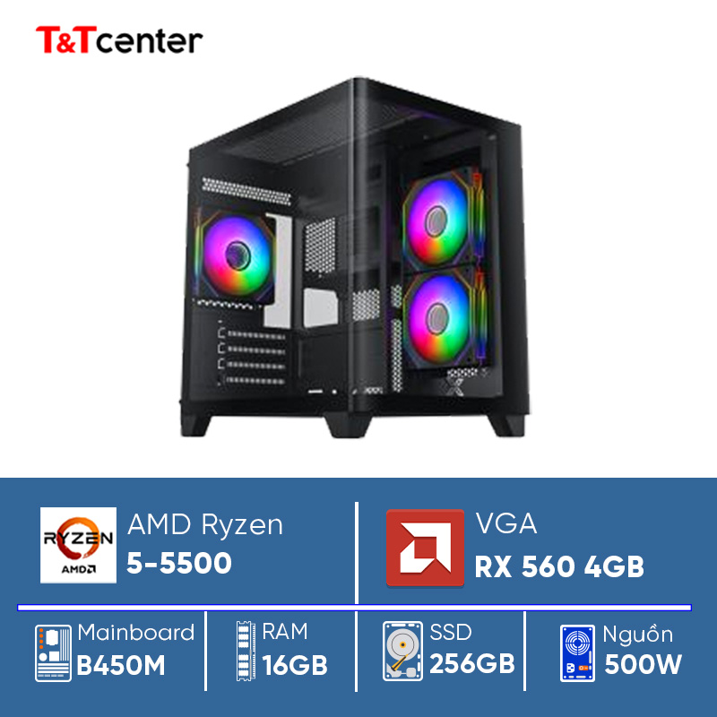 PC AMD Ryzen 5 - 5500 | 16GB 256GB RX 560 4GB