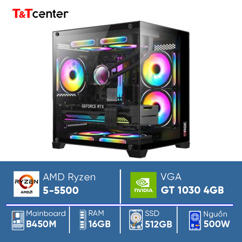 PC AMD Ryzen 5 - 5500 | 16GB 512GB GT 1030 4GB