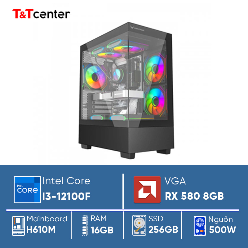 PC GAMING Core i3 12100F | 16GB 256GB RX 580 8GB